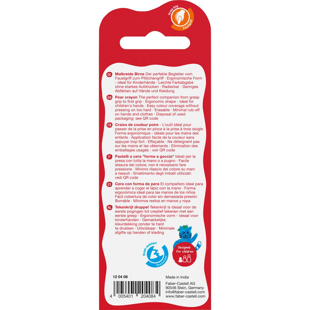 Faber-Castell - Bulb Crayons for Smaller Hands, Set of 4