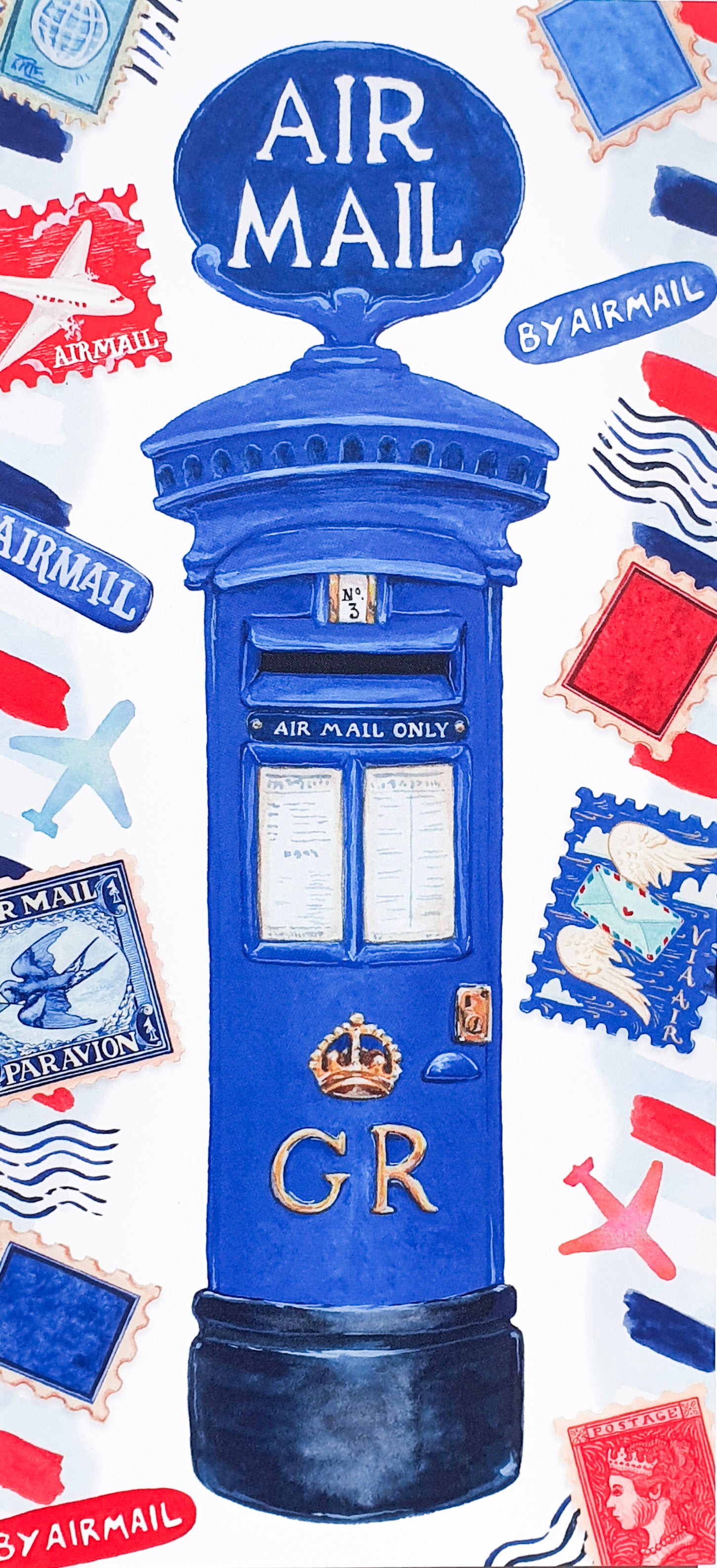 Airmail Post Box Postcard