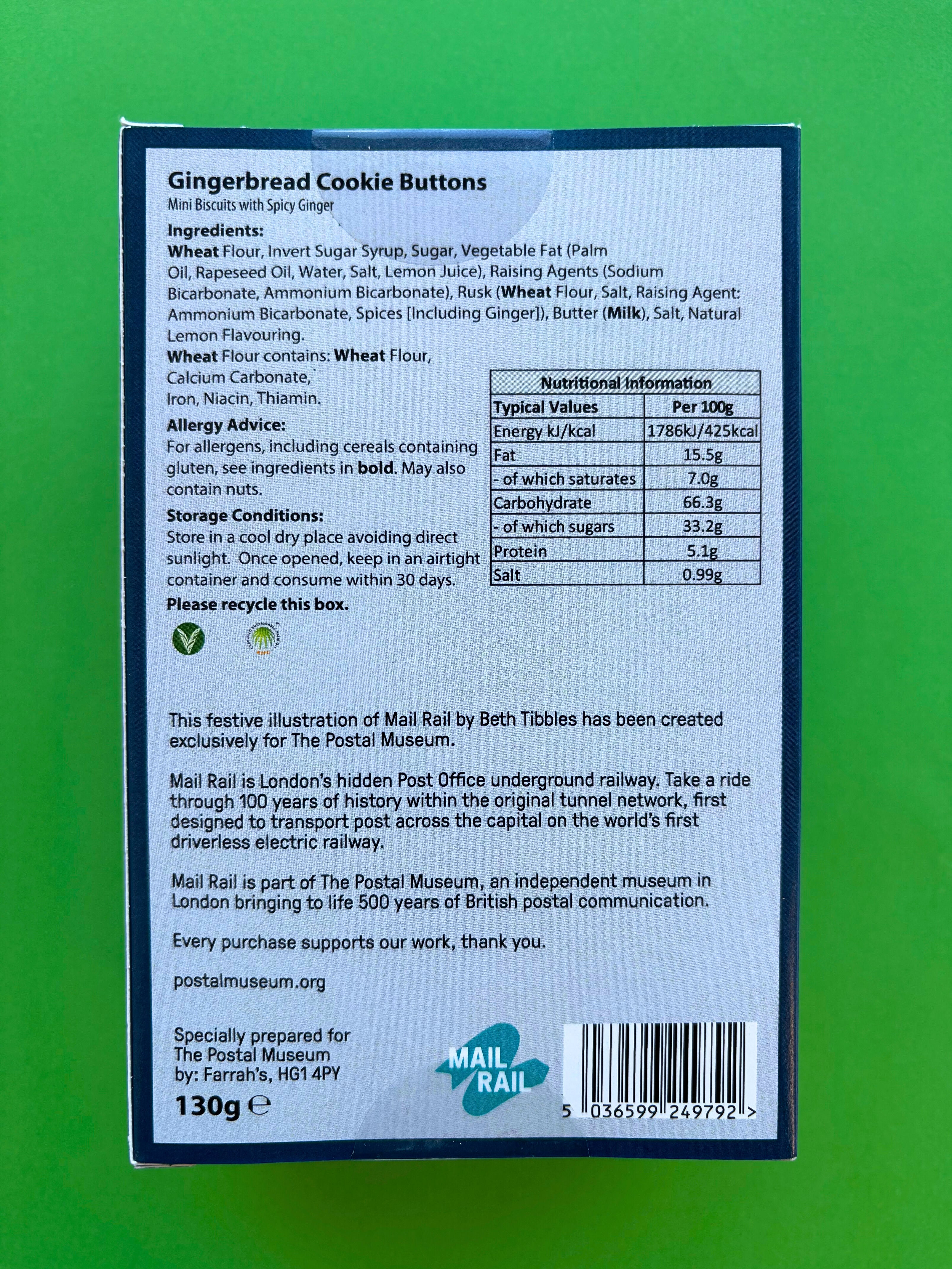 Mail Rail Gingerbread Biscuits