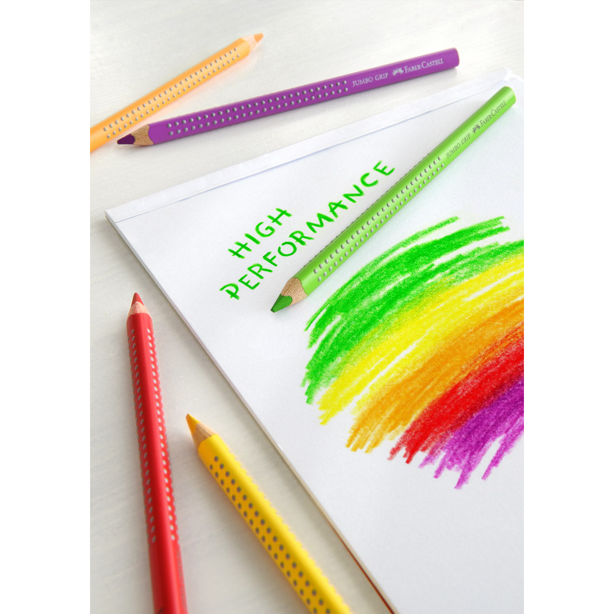 Faber-Castell - Jumbo Colour Grip Pencils, Set of 5, Neon