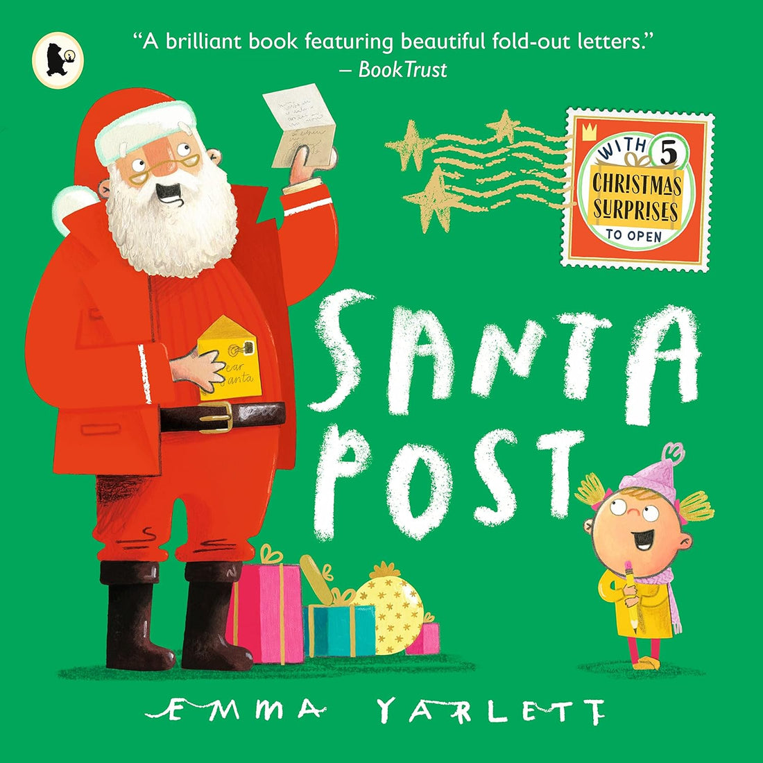 Christmas and Santa themed book with fold out letters, written by Emma Yarlett. Front View