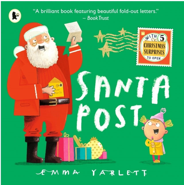 Christmas and Santa themed book with fold out letters, written by Emma Yarlett. Front View