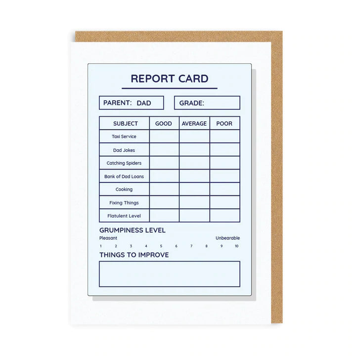 Dad report card Greetings card