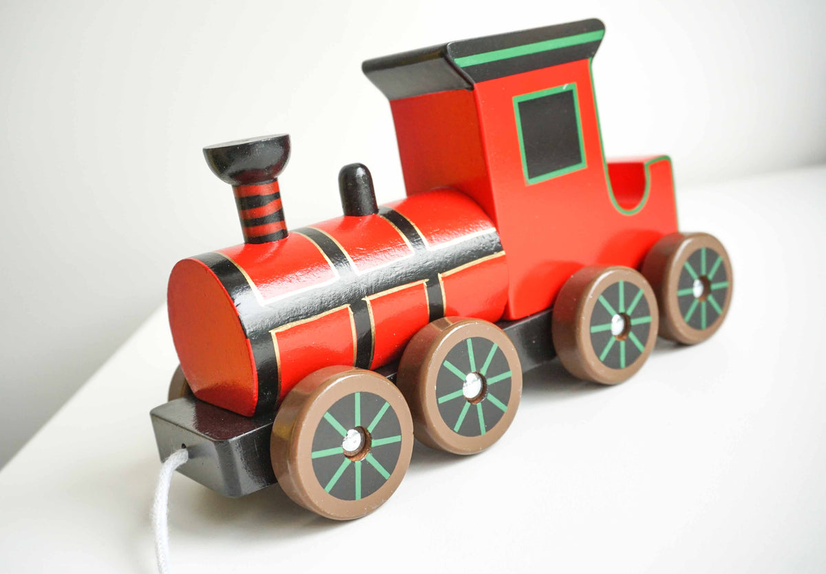 Wooden pull along Steam Train
