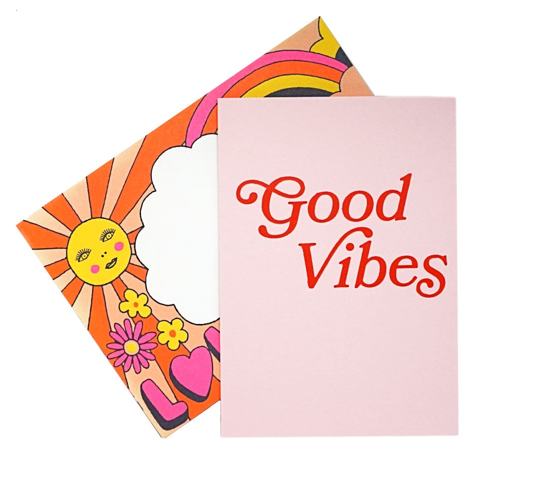 Good Vibes Greetings Card