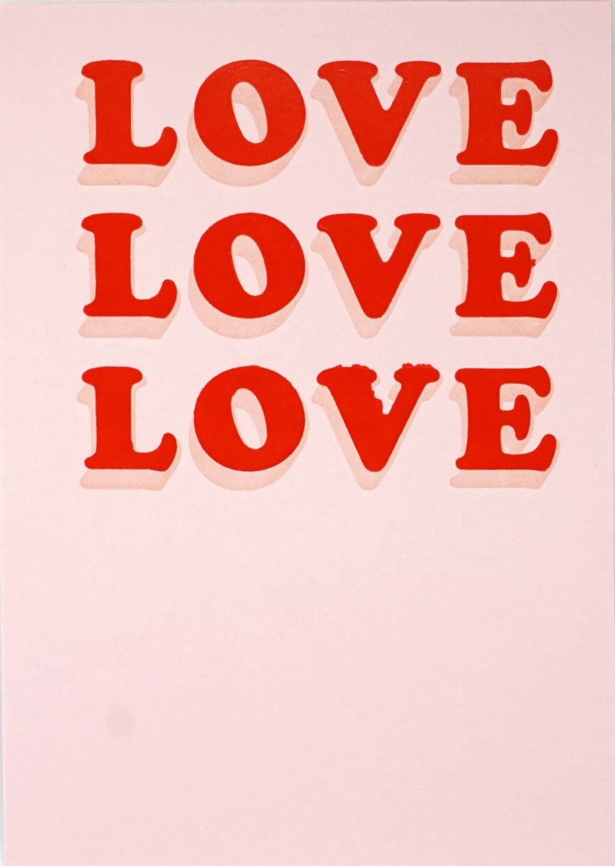 Love Love Love Greetings Card