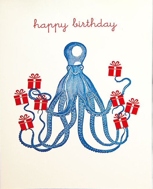 Happy Birthday Octopus Card