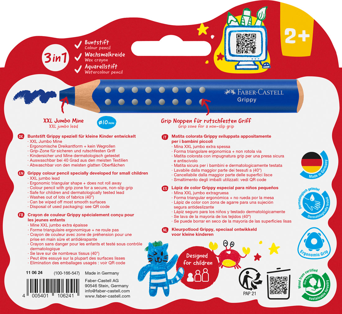 Faber-Castell - Grippy Colour Pencils, Set of 10