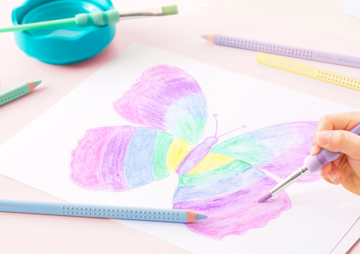 Faber-Castell - Jumbo Colour Grip Pencils, Set of 5, Pastel