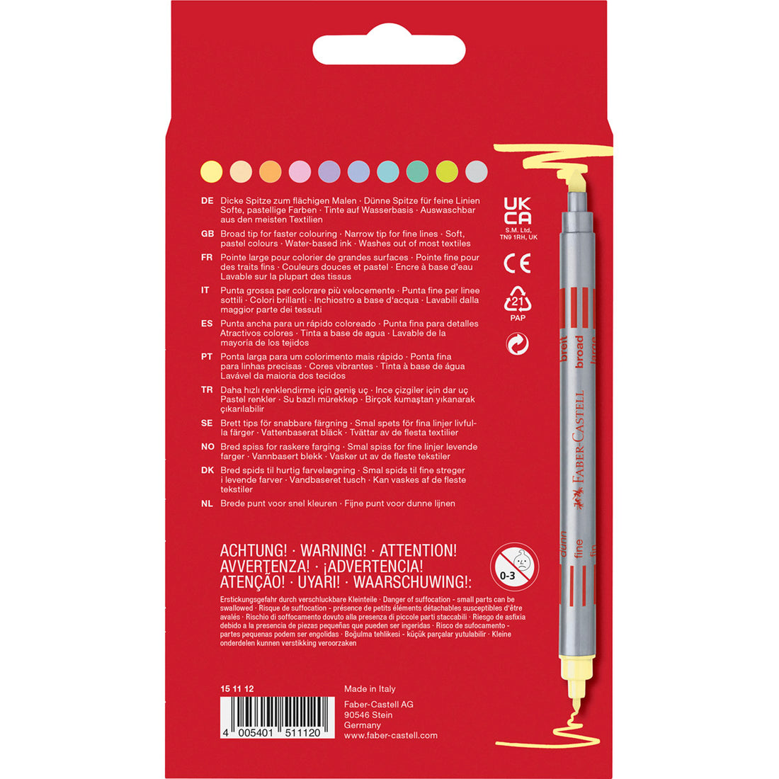 Faber-Castell - Double-End Fibre tips, Set of 10, Pastel