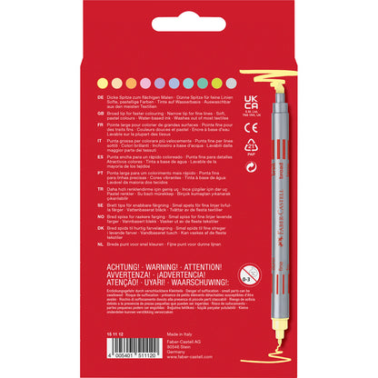 Faber-Castell - Double-End Fibre tips, Set of 10, Pastel