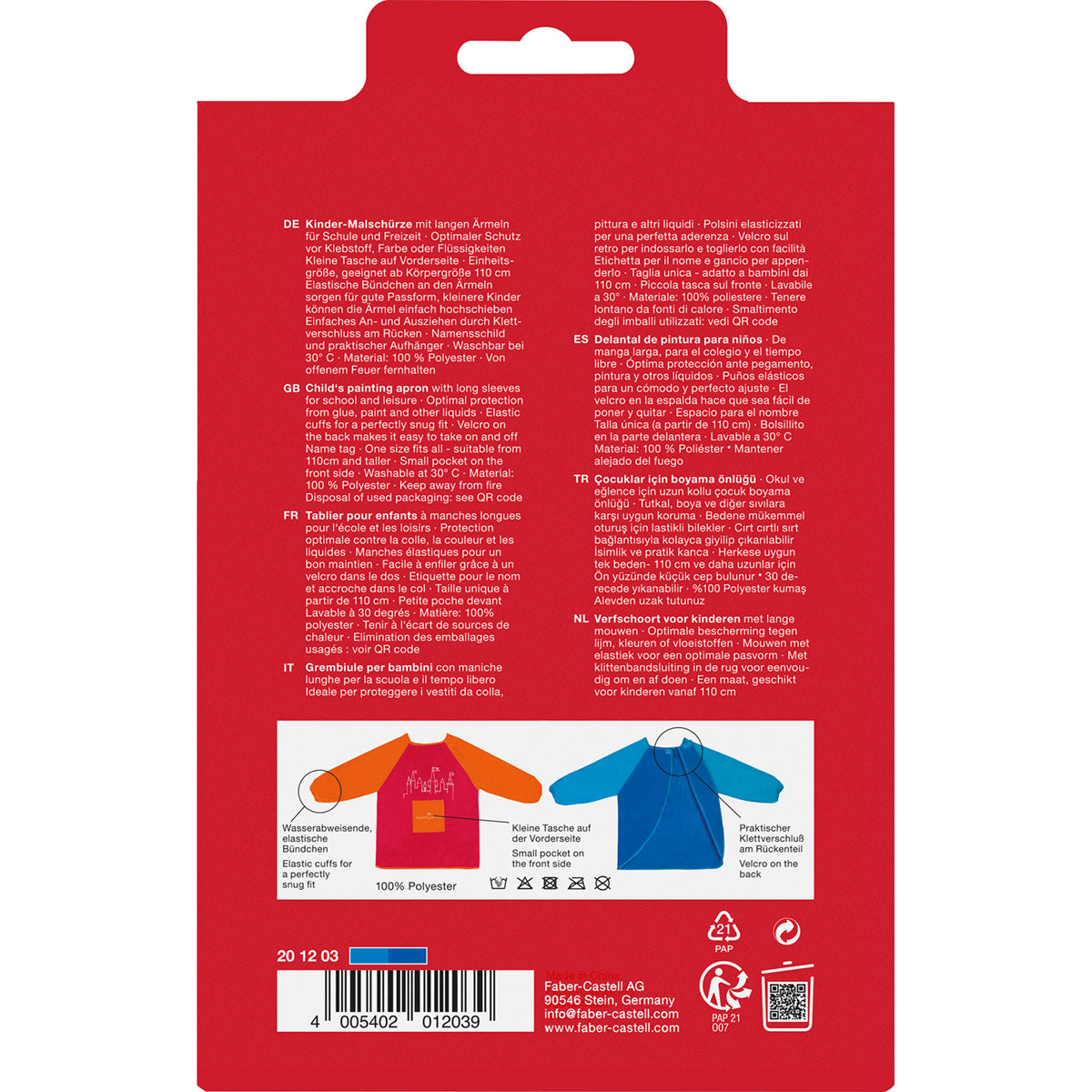 Faber-Castell - Craft Apron for Young Artists, Blue