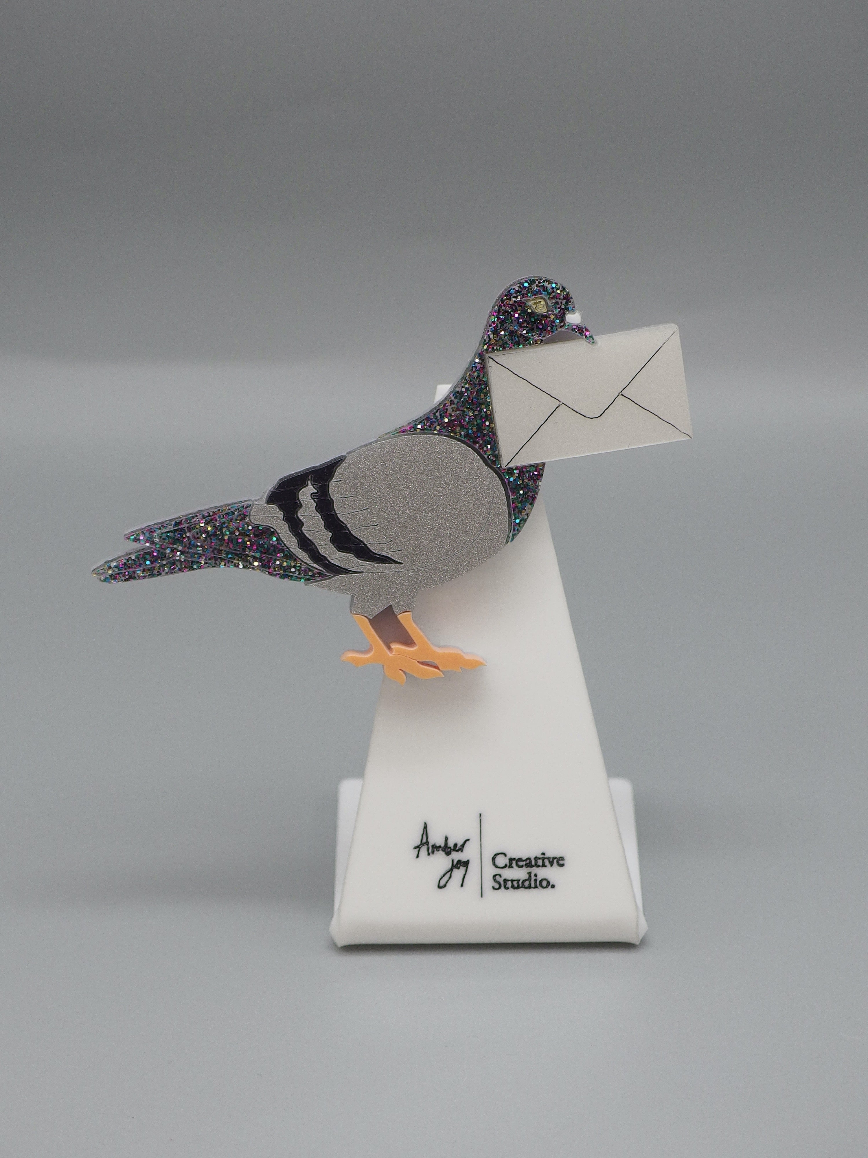 Amber Joy Pigeon Brooch