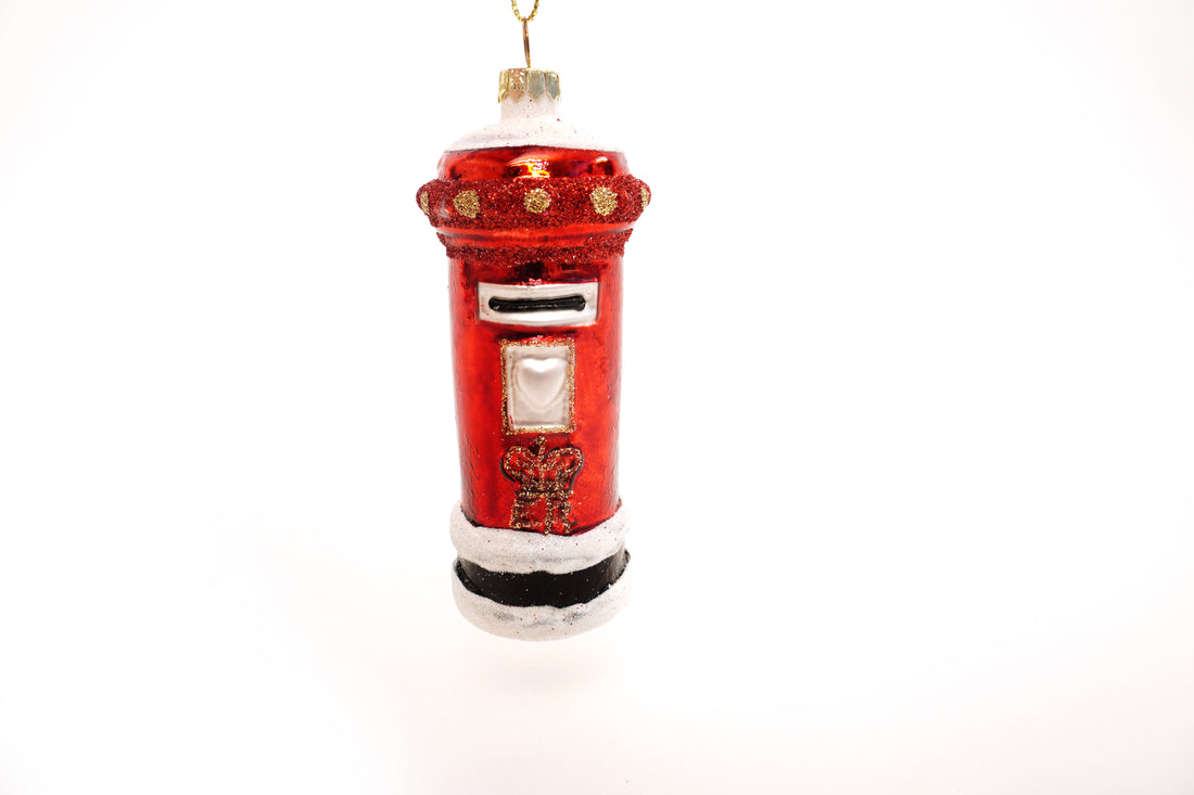 Glass Post Box Christmas Decoration