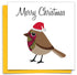 Merry Christmas Robin Greetings Card using traditional colourful West African prints. 