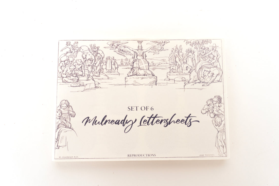 Front View of Mulready Lettersheets Set of 6. Designed By artist William Mulready.