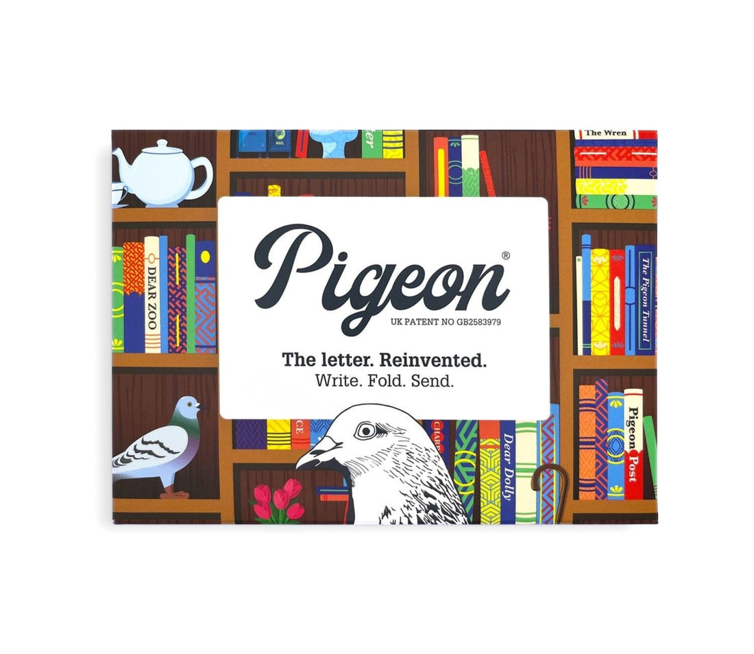 Bookstore themed fold-able letters. Front view