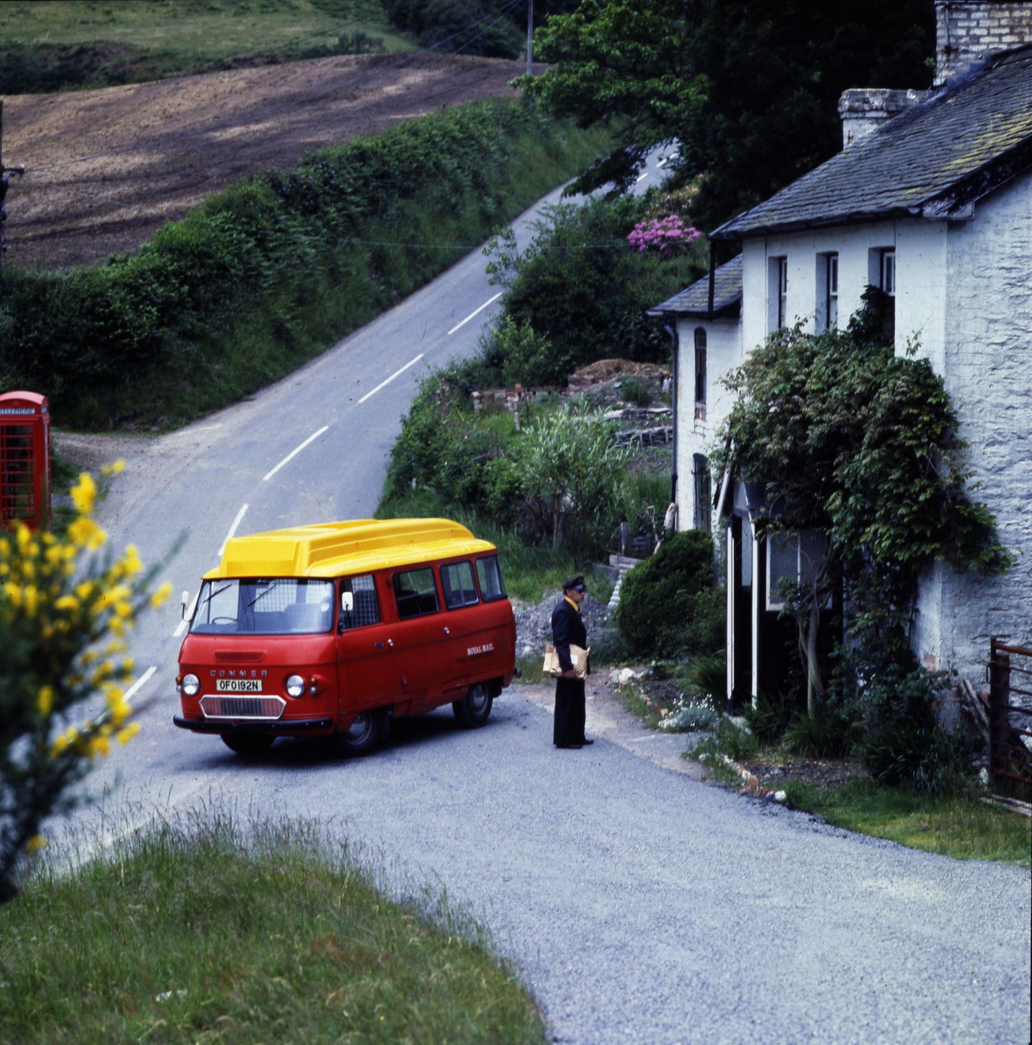 Postbus in the Countryside Postcard