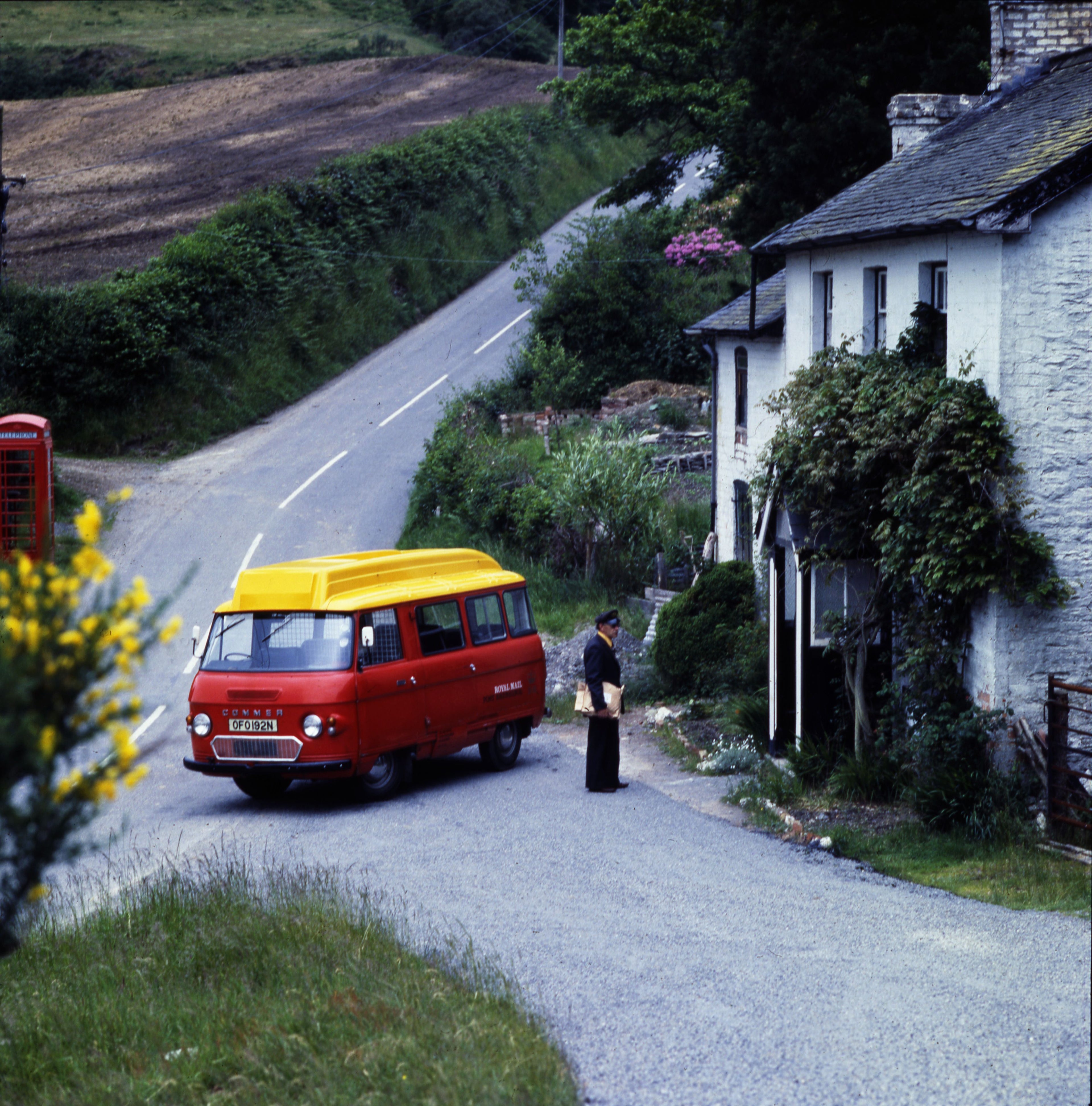 Postbus in the Countryside Postcard