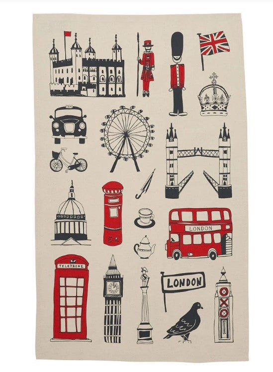 Victoria Eggs Illustrated London Icon Tea Towel