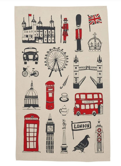 Victoria Eggs Illustrated London Icon Tea Towel