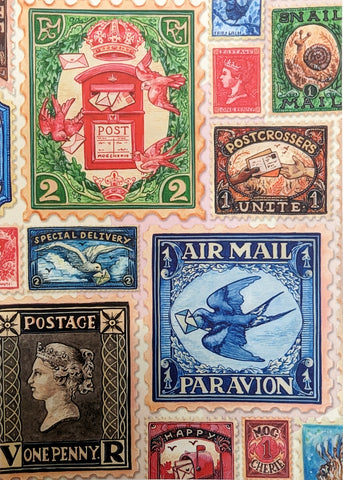 Stamps Illustrations Postcard