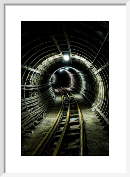 Bend in the Tracks (art print, small, white)