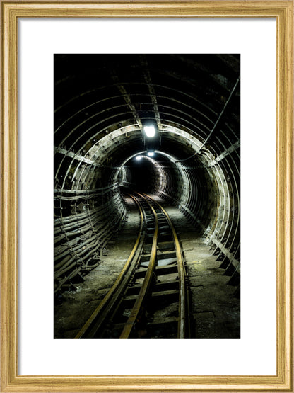 Bend in the Tracks (art print, small, gold)