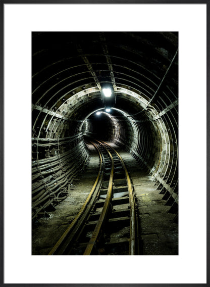 Bend in the Tracks (art print, large, black)