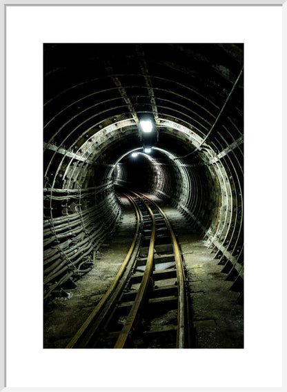 Bend in the Tracks (art print, large, white)