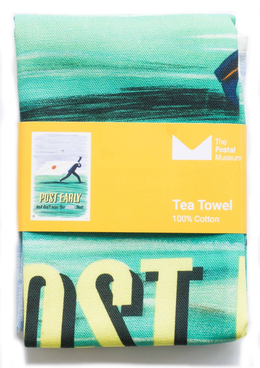 Post Early tea towel