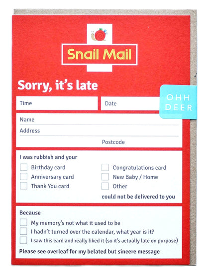 Snail Mail Greetings Card