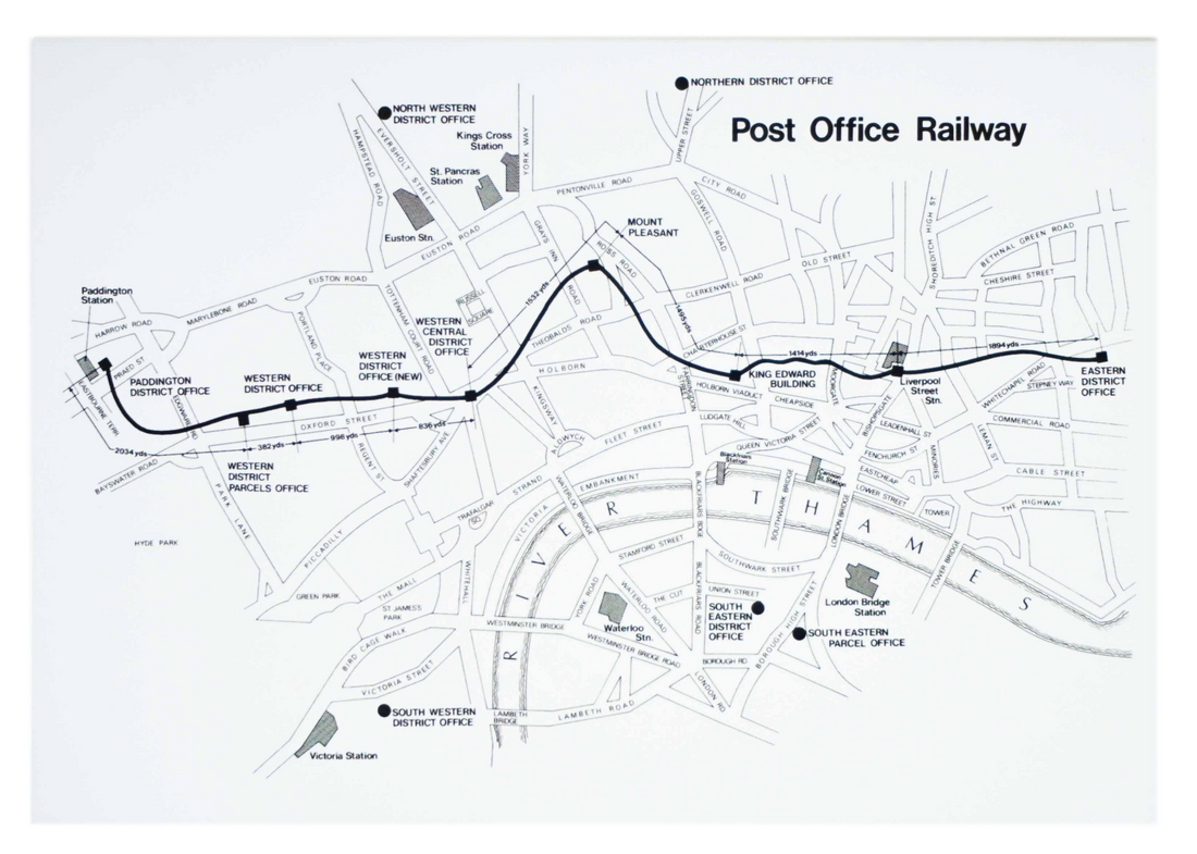 Post Office Railway Map Greetings Card