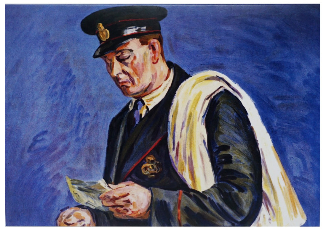 Painting of a Postman Greetings Card