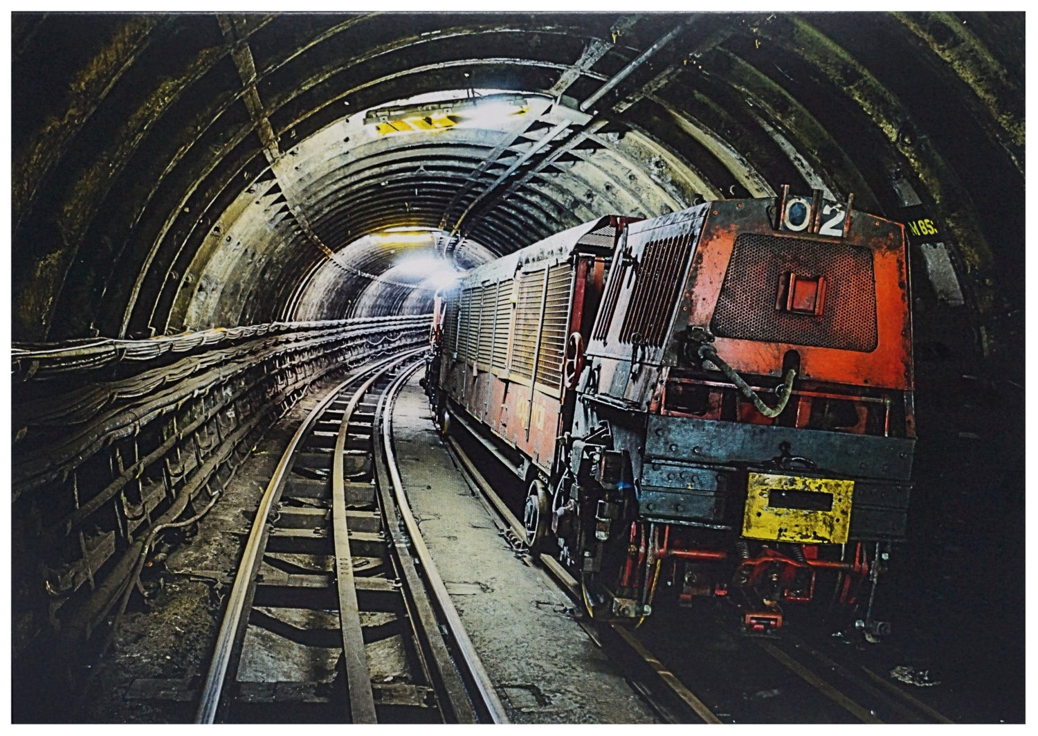 Greenbat Train in Tunnel Greeting Card