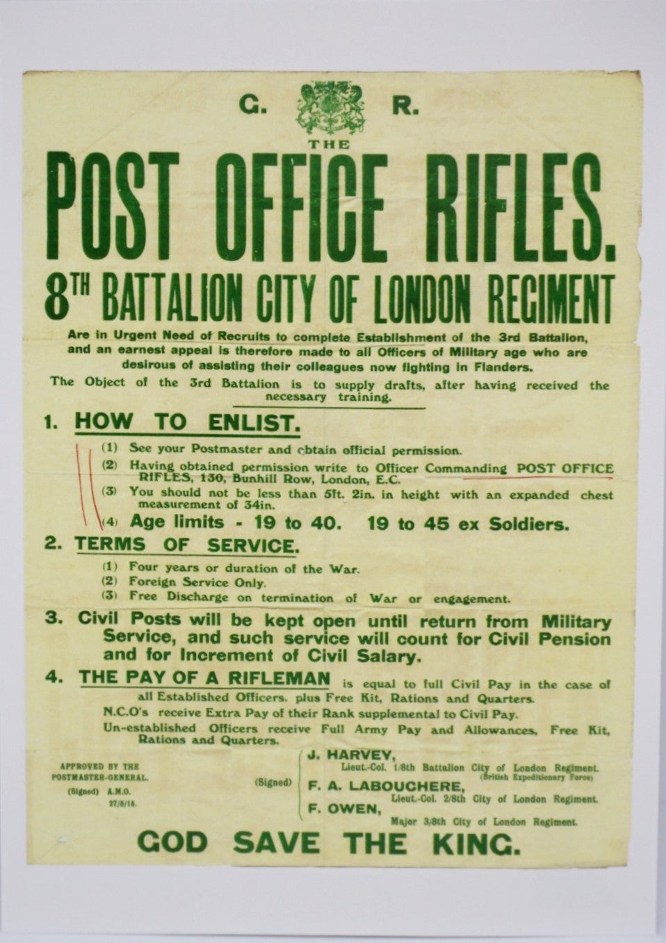 The Post Office Rifles Postcard Pack