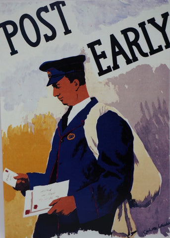 Post Early Postman Greetings Card
