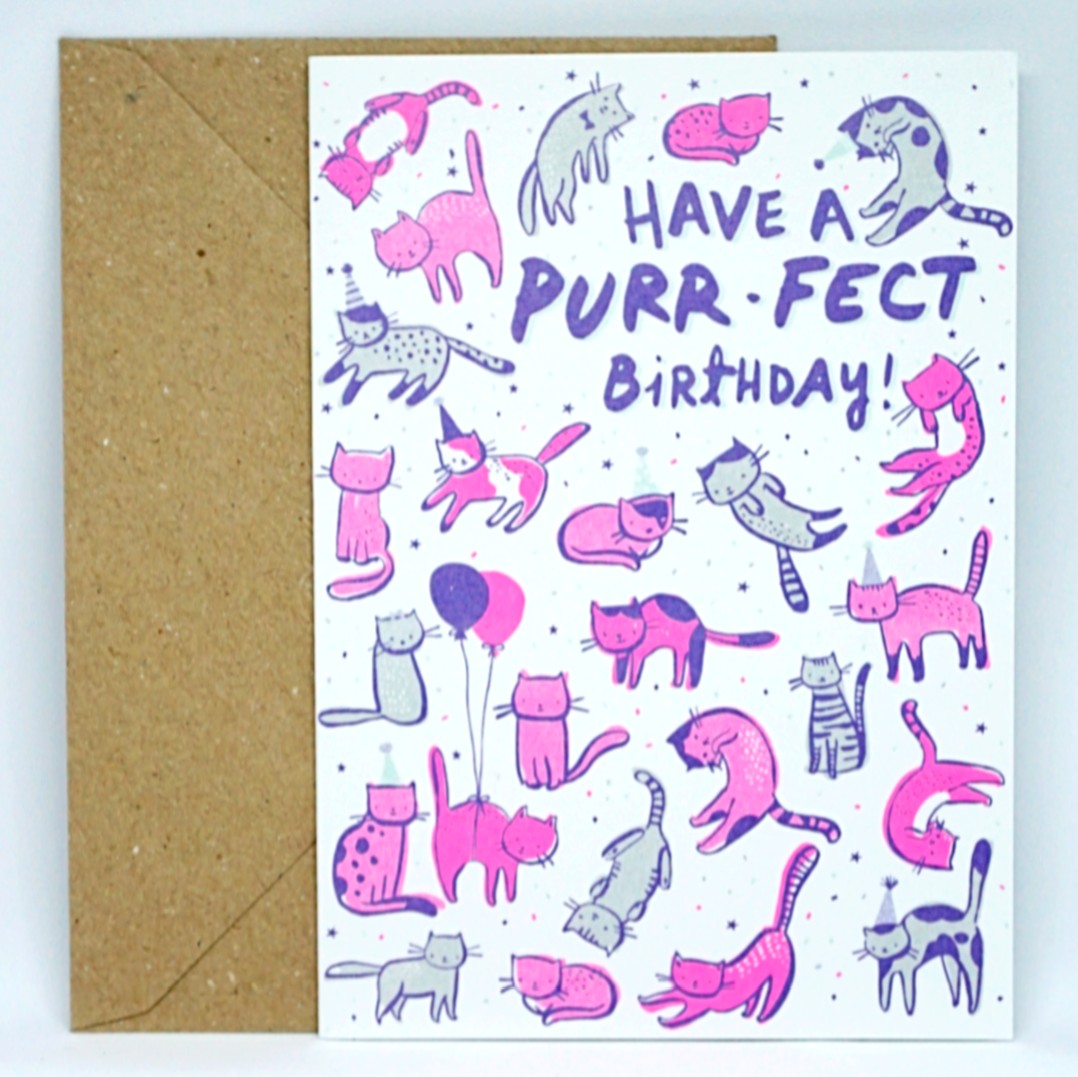 Purr-fect Birthday Greetings Card