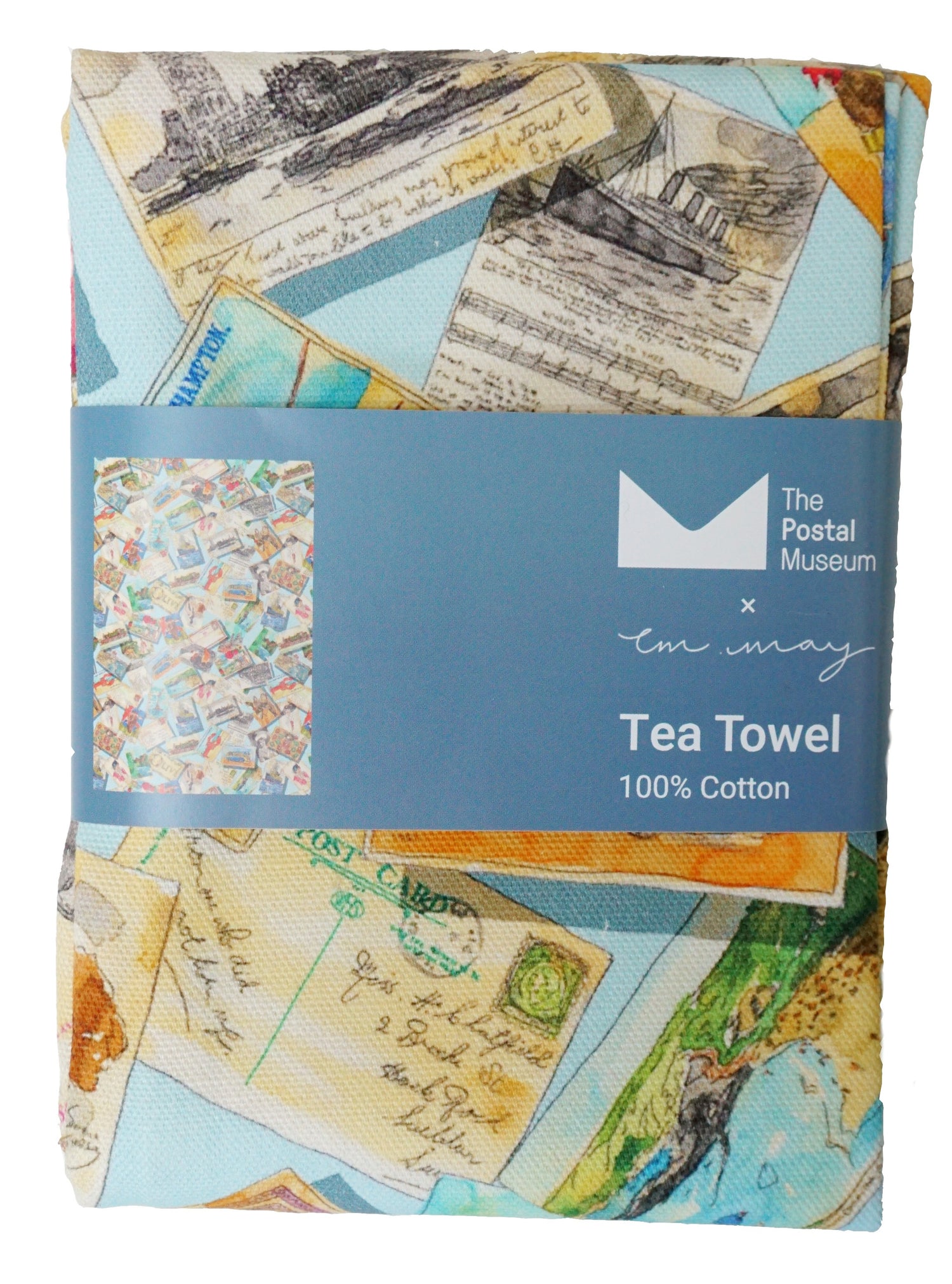 Postcard tea towel