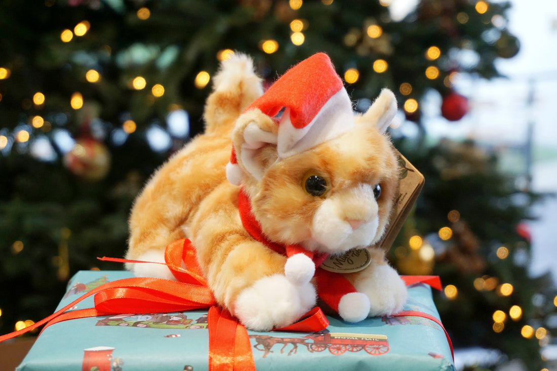 Tibs Plush with Santa hat and scarf