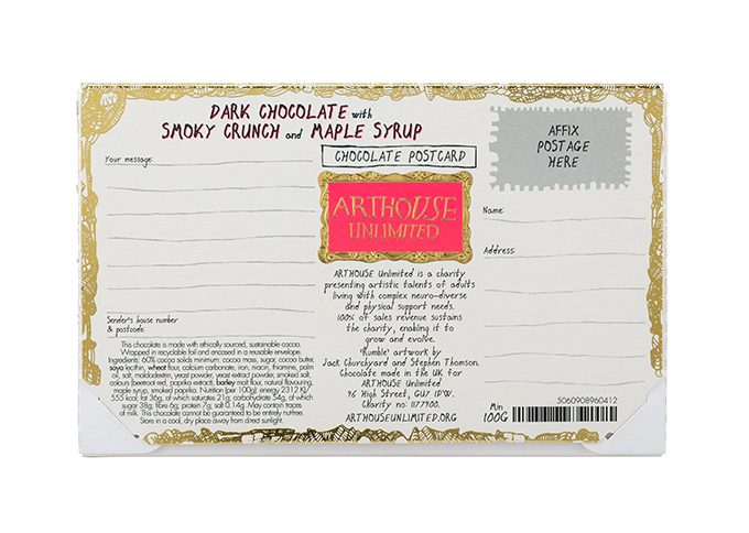 Rumble Postcard – Dark Chocolate with Smoky Crunch and Maple Syrup