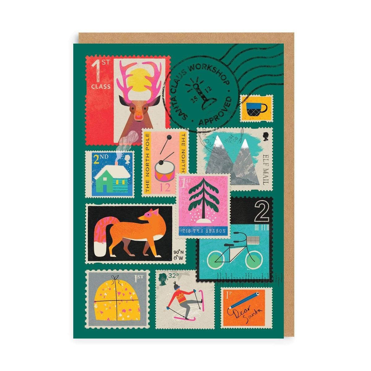 Festive Stamps Christmas Card