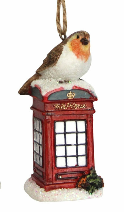 Robin on a Telephone/ Letter Box Decoration